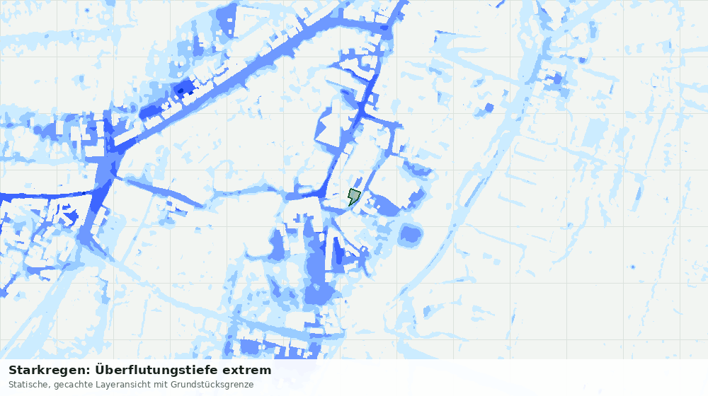 Statische Kartenansicht: Starkregen: Überflutungstiefe extrem