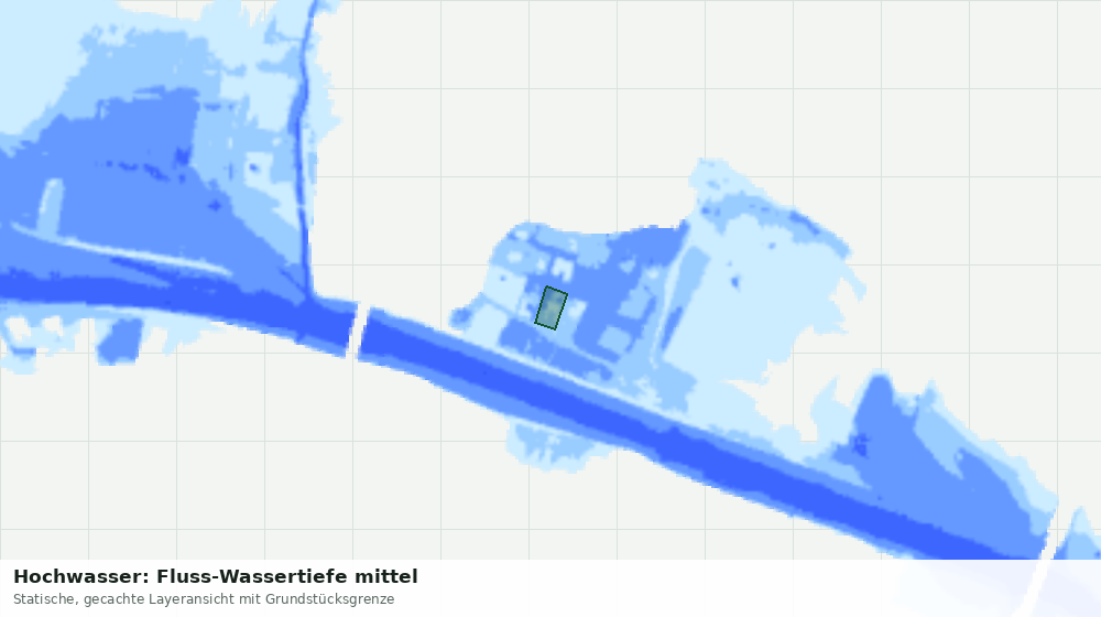 Statische Kartenansicht: Hochwasser: Fluss-Wassertiefe mittel