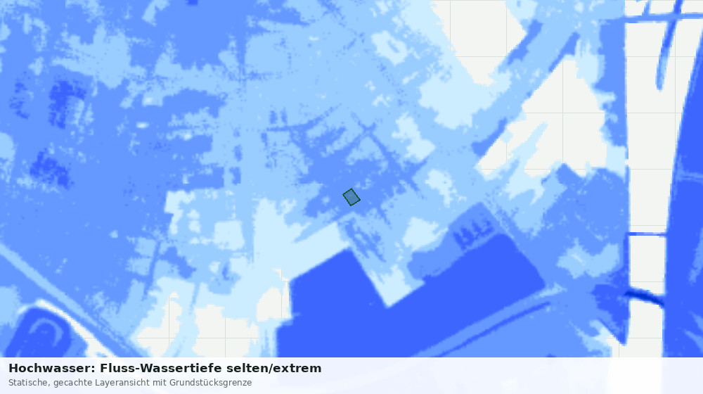 Statische Kartenansicht: Hochwasser: Fluss-Wassertiefe selten/extrem