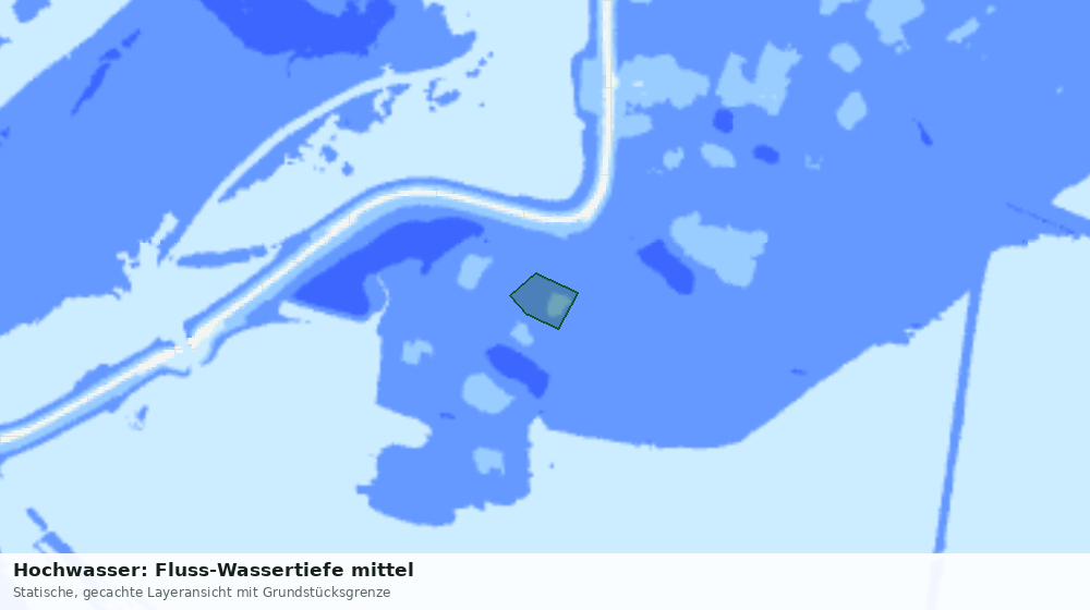Statische Kartenansicht: Hochwasser: Fluss-Wassertiefe mittel