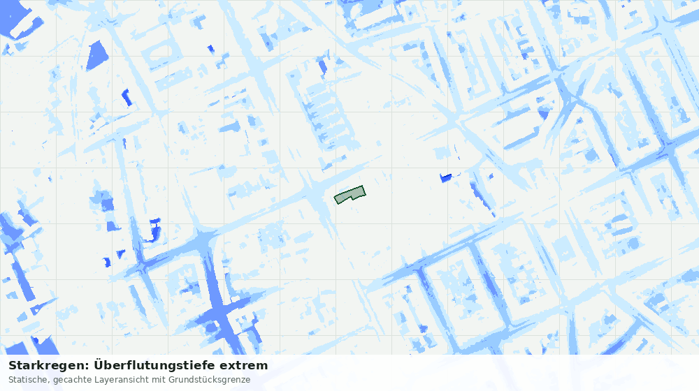 Statische Kartenansicht: Starkregen: Überflutungstiefe extrem