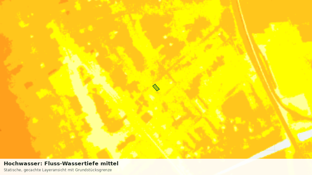 Statische Kartenansicht: Hochwasser: Fluss-Wassertiefe mittel