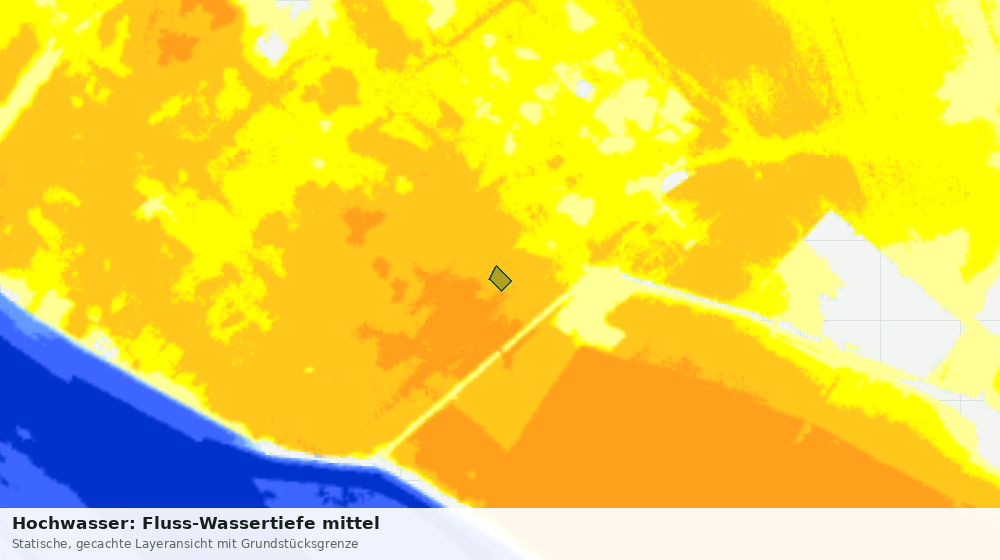 Statische Kartenansicht: Hochwasser: Fluss-Wassertiefe mittel