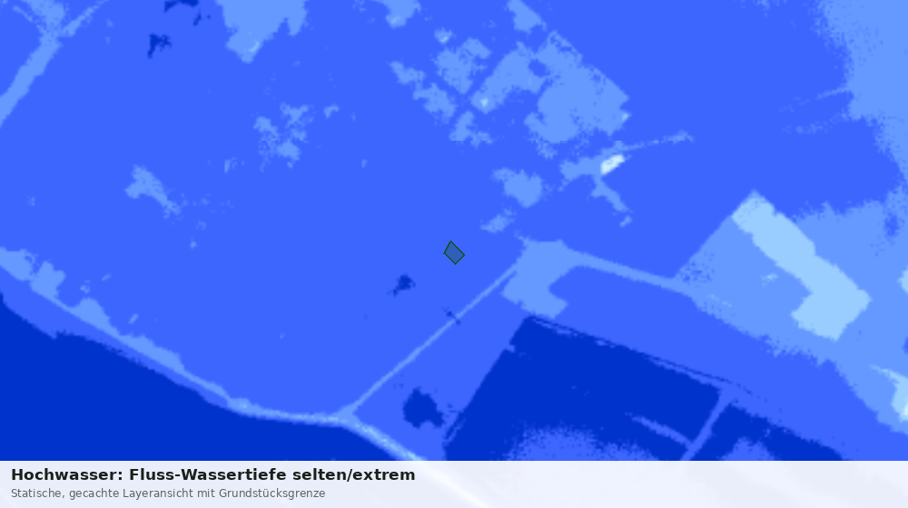 Statische Kartenansicht: Hochwasser: Fluss-Wassertiefe selten/extrem
