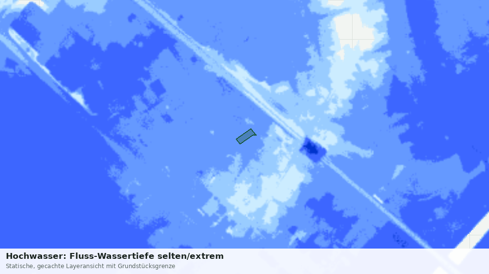 Statische Kartenansicht: Hochwasser: Fluss-Wassertiefe selten/extrem