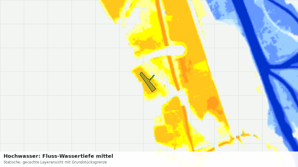 Statische Kartenansicht: Hochwasser: Fluss-Wassertiefe mittel