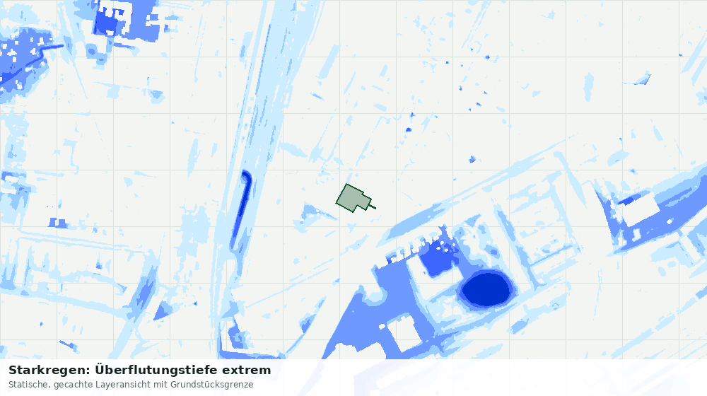 Statische Kartenansicht: Starkregen: Überflutungstiefe extrem