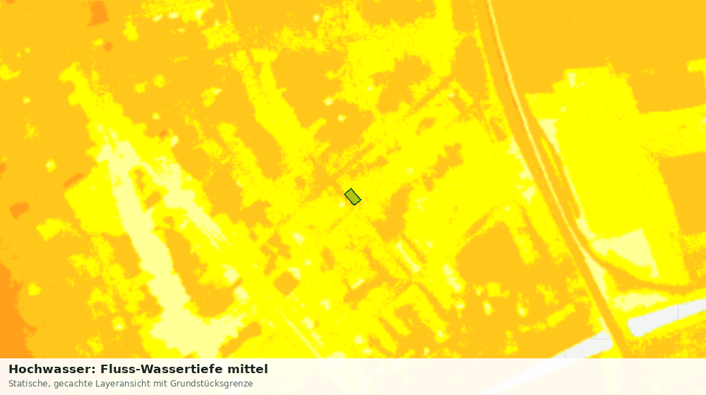 Statische Kartenansicht: Hochwasser: Fluss-Wassertiefe mittel