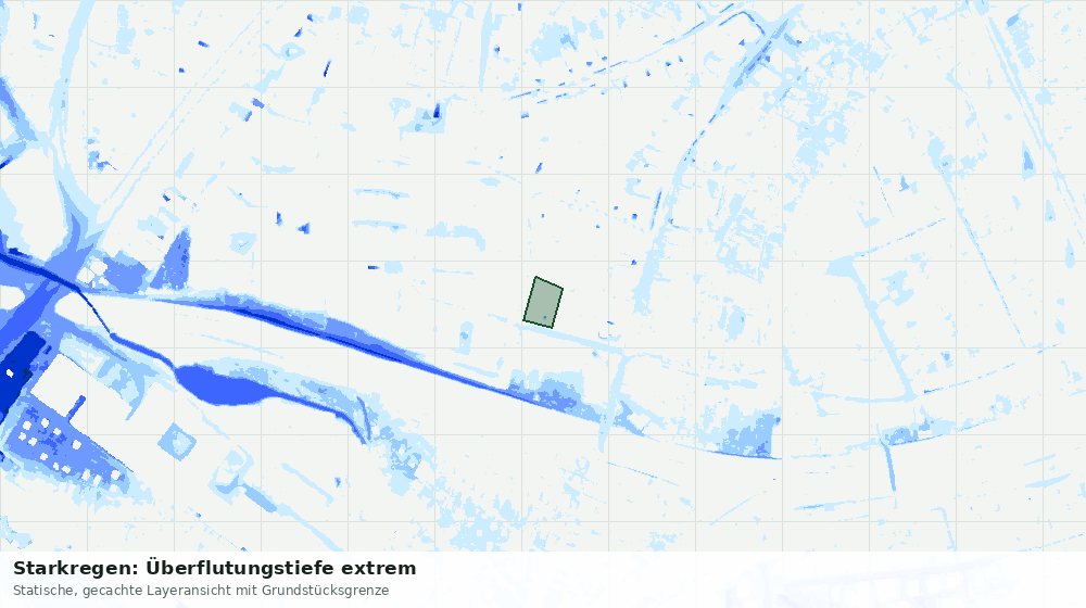 Statische Kartenansicht: Starkregen: Überflutungstiefe extrem