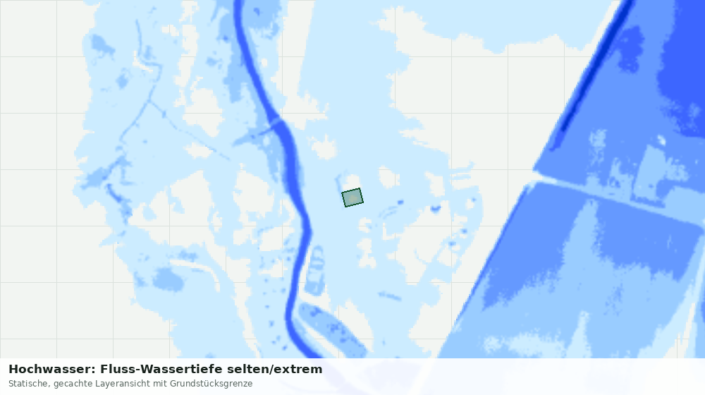 Statische Kartenansicht: Hochwasser: Fluss-Wassertiefe selten/extrem