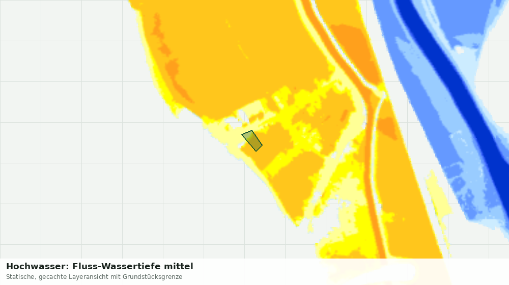 Statische Kartenansicht: Hochwasser: Fluss-Wassertiefe mittel