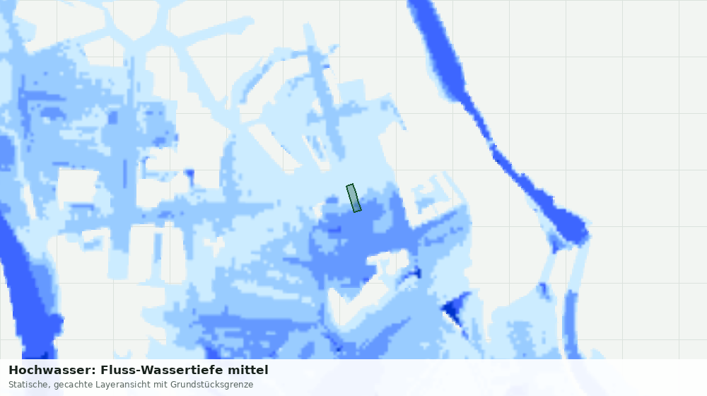 Statische Kartenansicht: Hochwasser: Fluss-Wassertiefe mittel