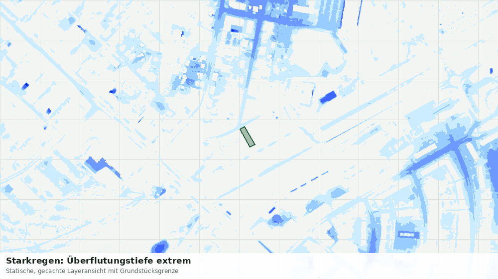 Statische Kartenansicht: Starkregen: Überflutungstiefe extrem