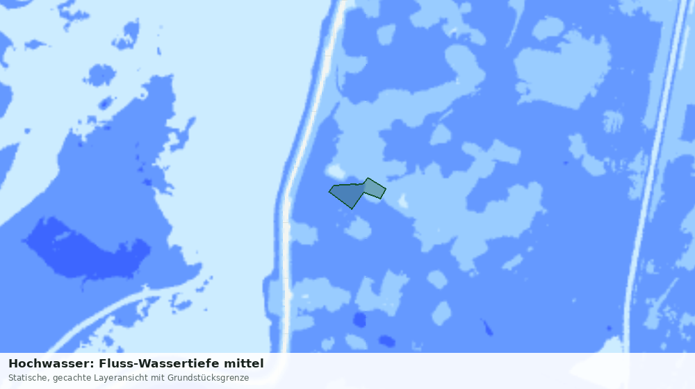 Statische Kartenansicht: Hochwasser: Fluss-Wassertiefe mittel
