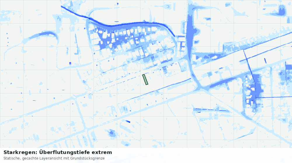 Statische Kartenansicht: Starkregen: Überflutungstiefe extrem