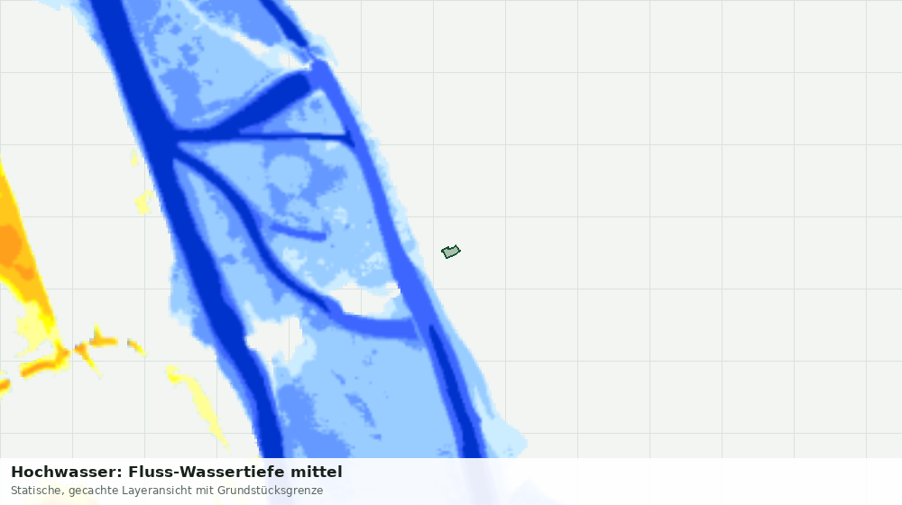 Statische Kartenansicht: Hochwasser: Fluss-Wassertiefe mittel