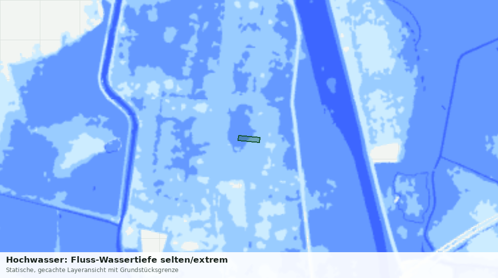 Statische Kartenansicht: Hochwasser: Fluss-Wassertiefe selten/extrem