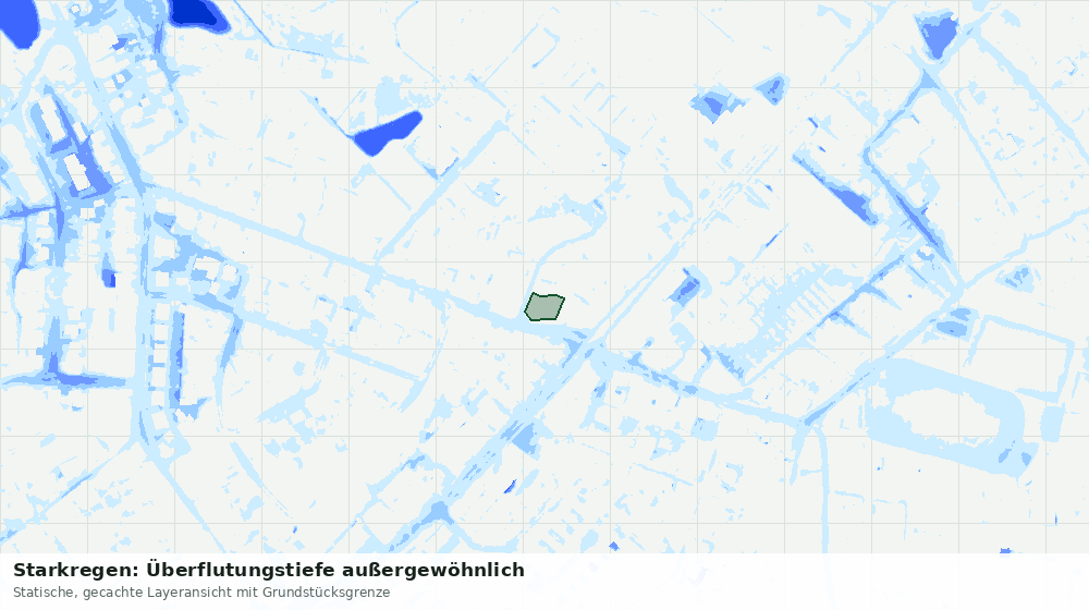 Statische Kartenansicht: Starkregen: Überflutungstiefe außergewöhnlich