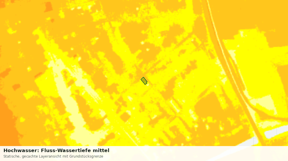 Statische Kartenansicht: Hochwasser: Fluss-Wassertiefe mittel