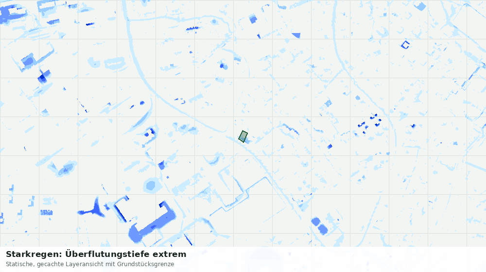 Statische Kartenansicht: Starkregen: Überflutungstiefe extrem