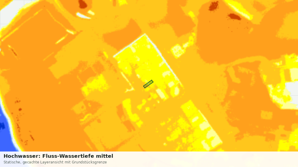 Statische Kartenansicht: Hochwasser: Fluss-Wassertiefe mittel
