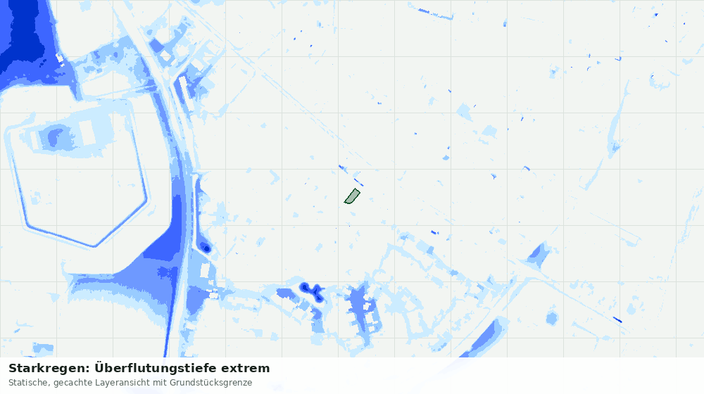Statische Kartenansicht: Starkregen: Überflutungstiefe extrem