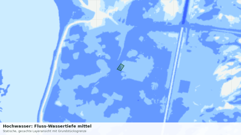 Statische Kartenansicht: Hochwasser: Fluss-Wassertiefe mittel