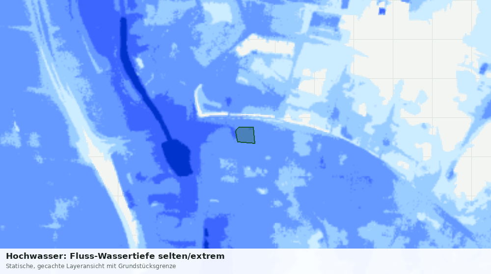 Statische Kartenansicht: Hochwasser: Fluss-Wassertiefe selten/extrem