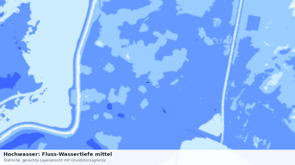 Statische Kartenansicht: Hochwasser: Fluss-Wassertiefe mittel