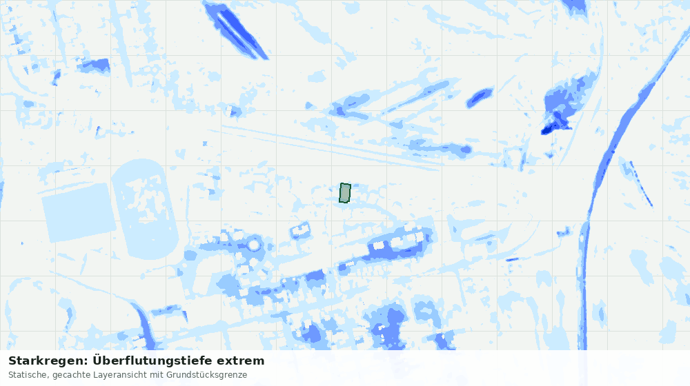Statische Kartenansicht: Starkregen: Überflutungstiefe extrem