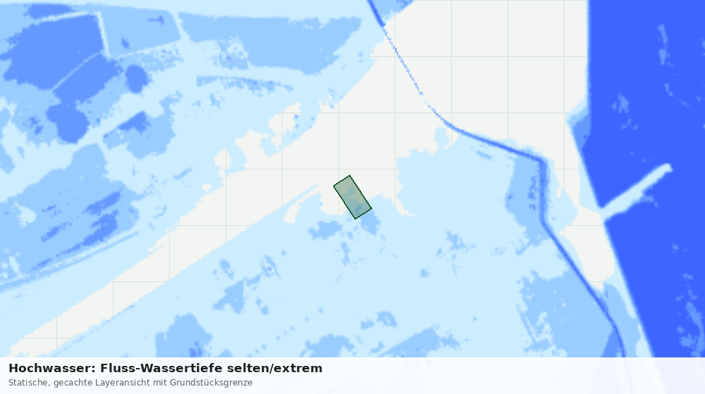 Statische Kartenansicht: Hochwasser: Fluss-Wassertiefe selten/extrem