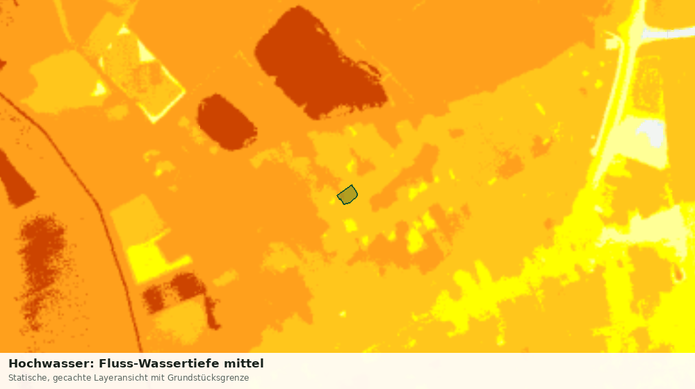 Statische Kartenansicht: Hochwasser: Fluss-Wassertiefe mittel