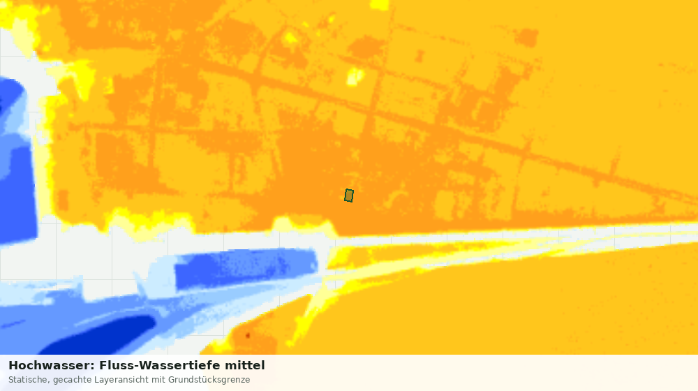 Statische Kartenansicht: Hochwasser: Fluss-Wassertiefe mittel
