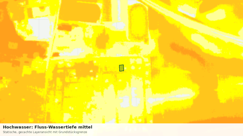Statische Kartenansicht: Hochwasser: Fluss-Wassertiefe mittel