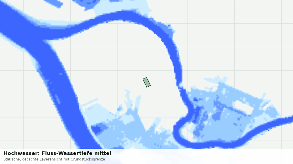 Statische Kartenansicht: Hochwasser: Fluss-Wassertiefe mittel