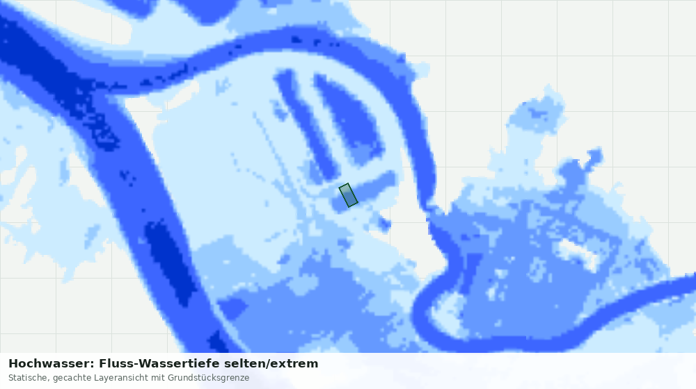 Statische Kartenansicht: Hochwasser: Fluss-Wassertiefe selten/extrem