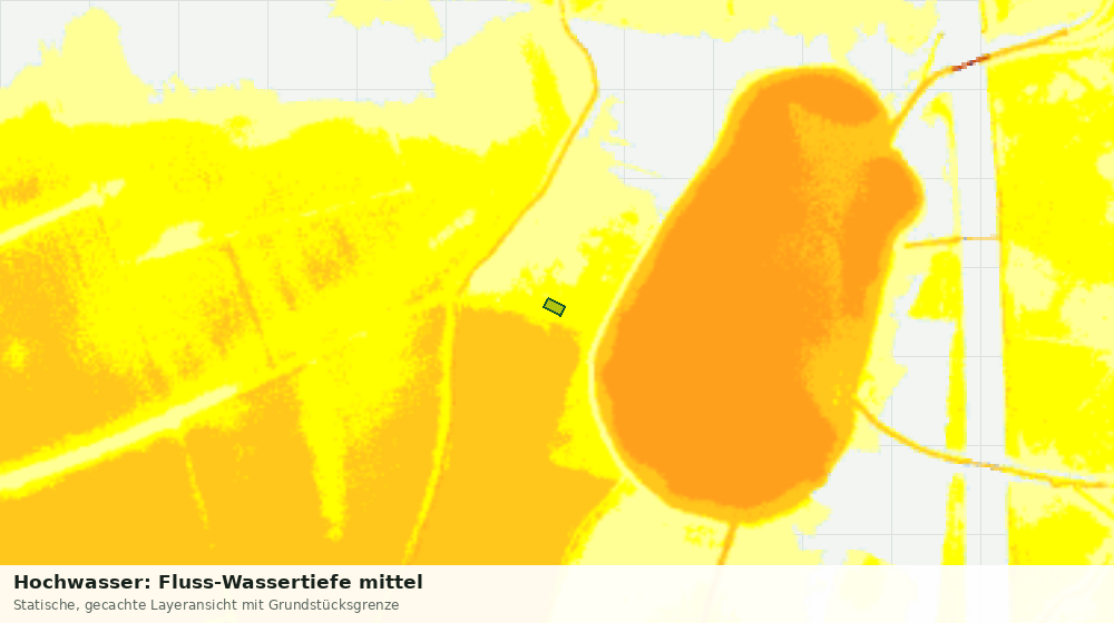 Statische Kartenansicht: Hochwasser: Fluss-Wassertiefe mittel