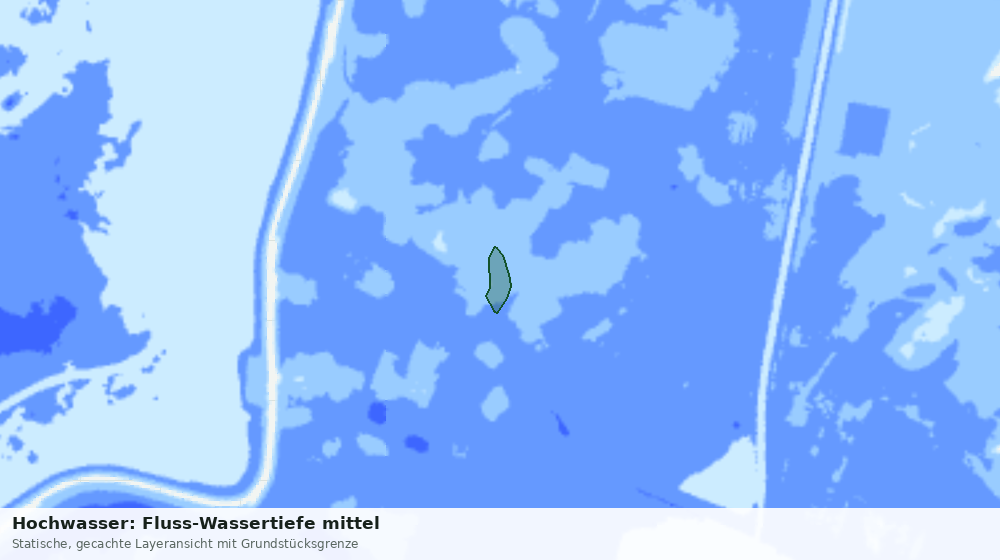 Statische Kartenansicht: Hochwasser: Fluss-Wassertiefe mittel