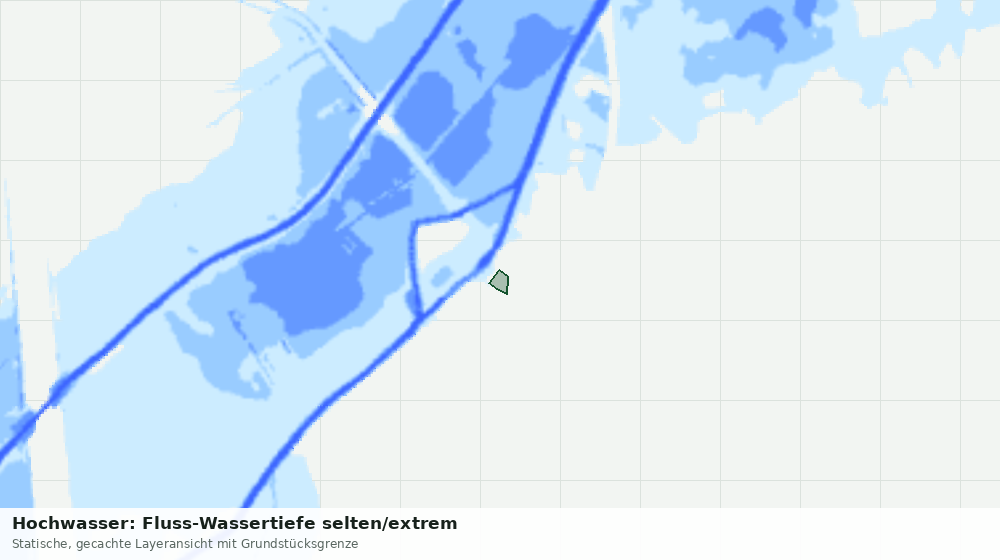 Statische Kartenansicht: Hochwasser: Fluss-Wassertiefe selten/extrem