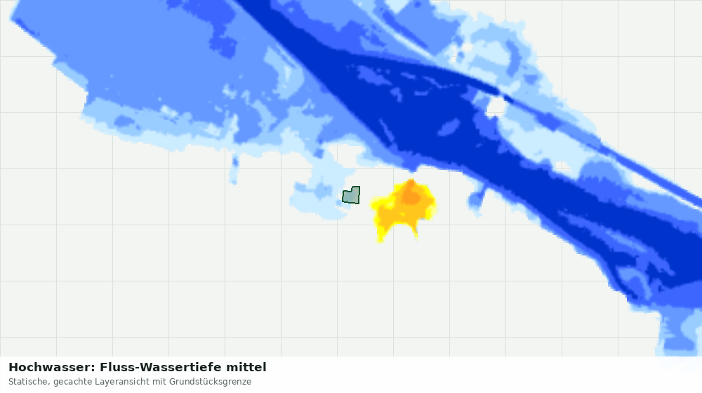 Statische Kartenansicht: Hochwasser: Fluss-Wassertiefe mittel