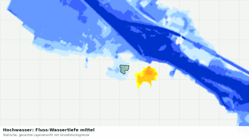 Statische Kartenansicht: Hochwasser: Fluss-Wassertiefe mittel
