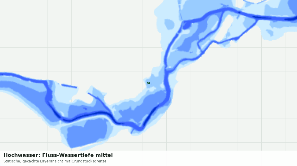 Statische Kartenansicht: Hochwasser: Fluss-Wassertiefe mittel