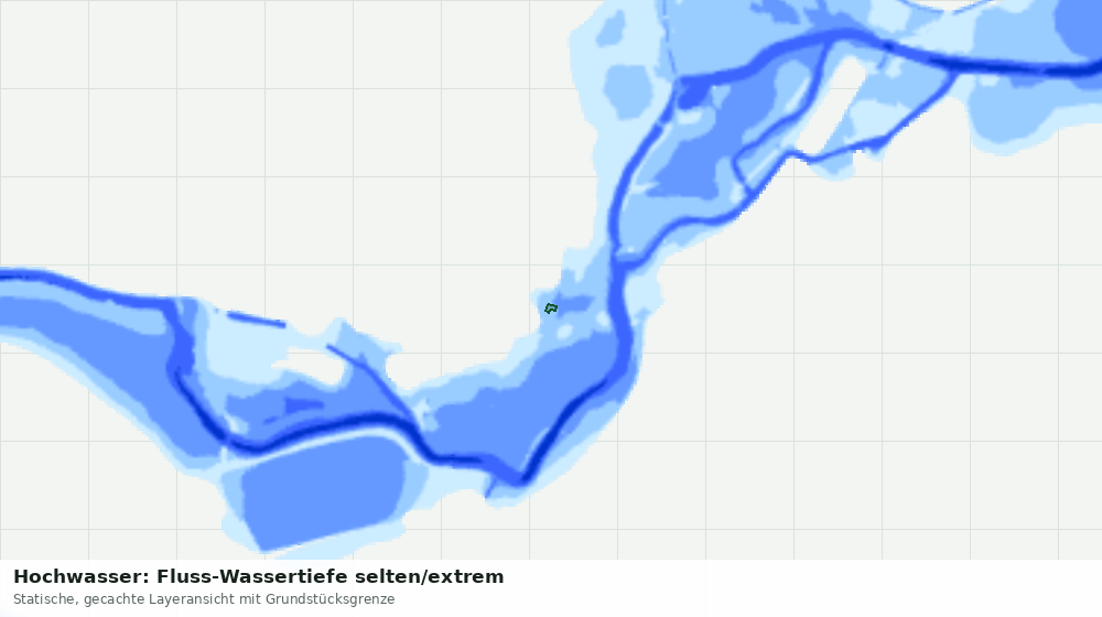 Statische Kartenansicht: Hochwasser: Fluss-Wassertiefe selten/extrem
