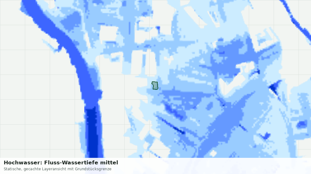 Statische Kartenansicht: Hochwasser: Fluss-Wassertiefe mittel