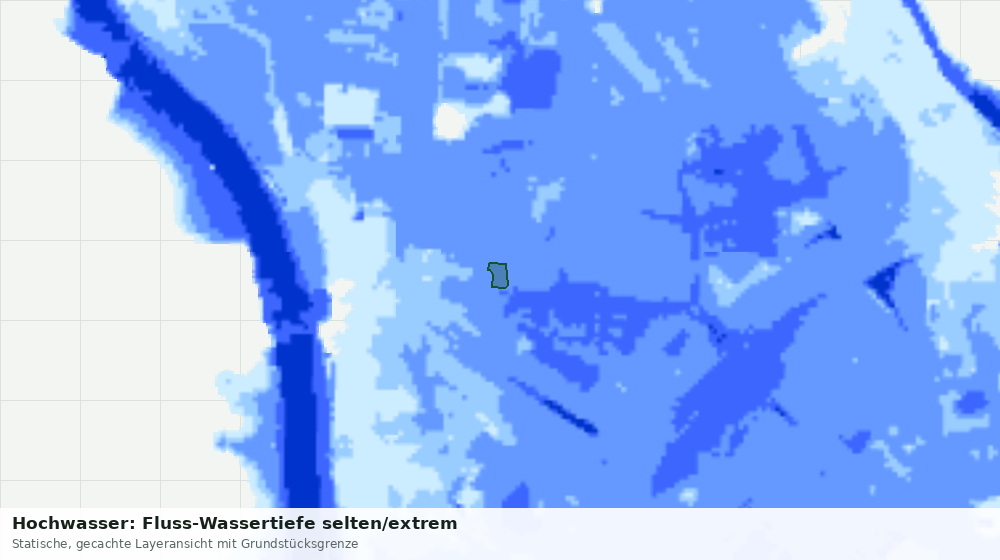 Statische Kartenansicht: Hochwasser: Fluss-Wassertiefe selten/extrem