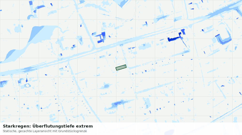 Statische Kartenansicht: Starkregen: Überflutungstiefe extrem