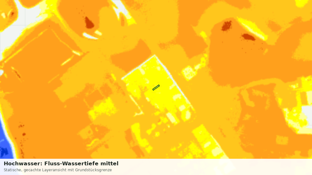 Statische Kartenansicht: Hochwasser: Fluss-Wassertiefe mittel