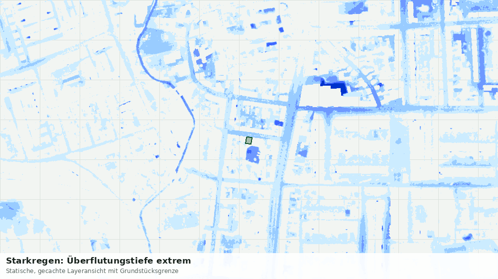 Statische Kartenansicht: Starkregen: Überflutungstiefe extrem