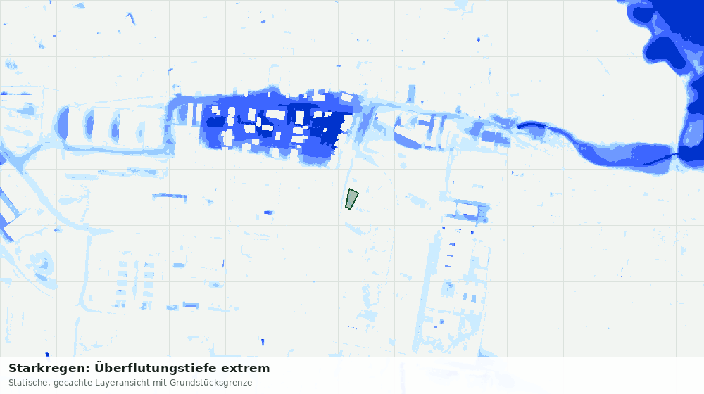 Statische Kartenansicht: Starkregen: Überflutungstiefe extrem