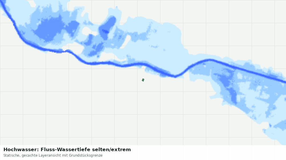 Statische Kartenansicht: Hochwasser: Fluss-Wassertiefe selten/extrem